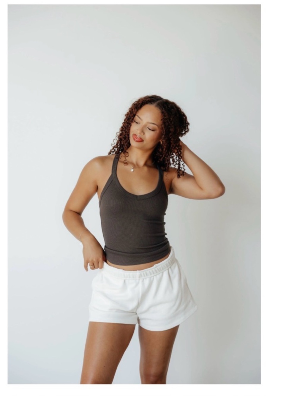 P'tula Olive Ribbed Tank Top